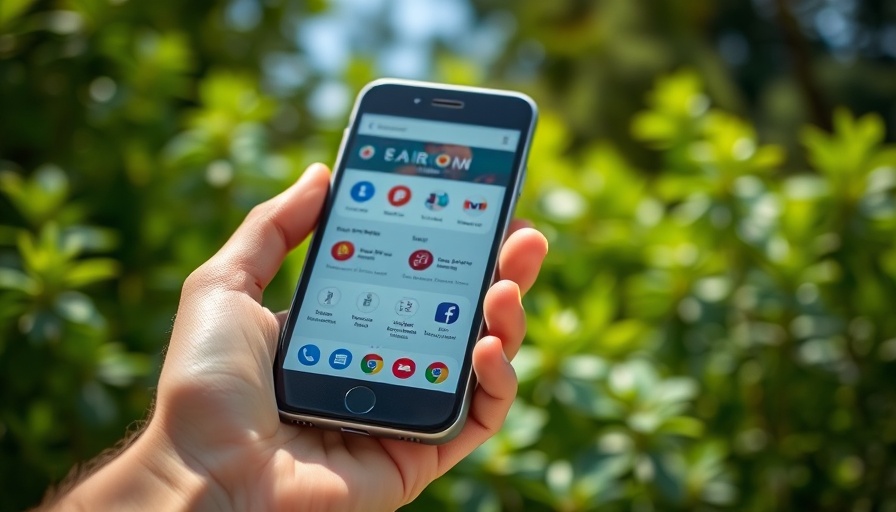 Hand holding smartphone with Circle to Search AI enhancement displayed outdoors.