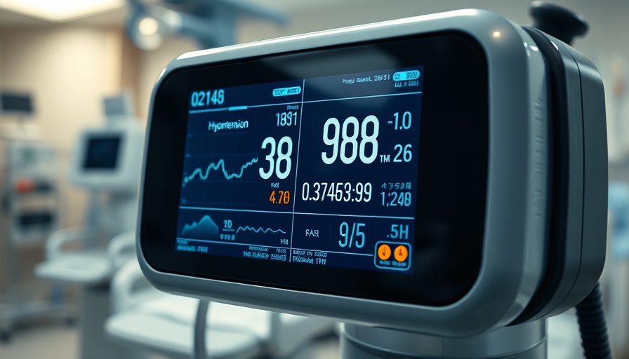 Close-up of automated hypertension detection device analyzing data