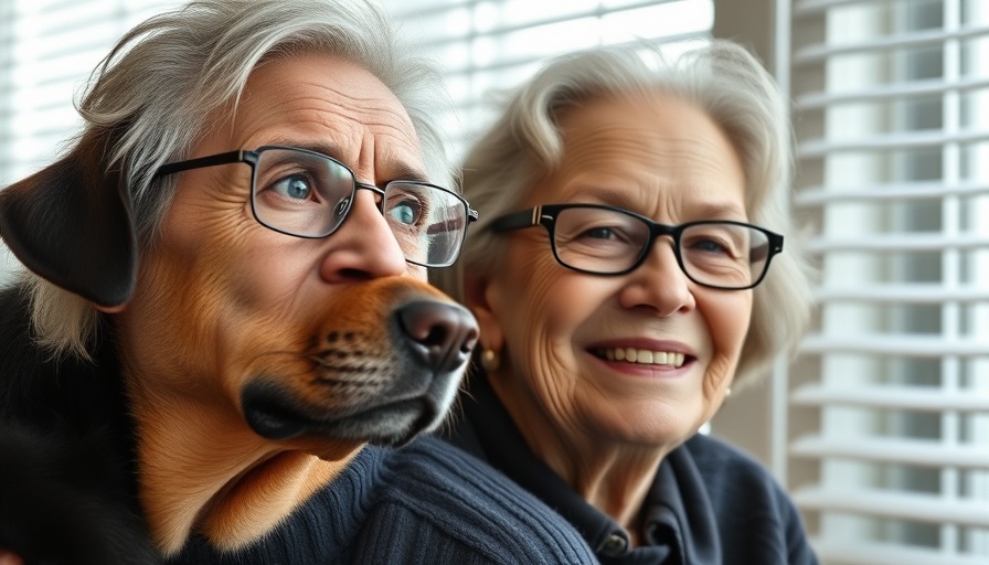 Smiling woman with glasses and dog, reflecting Medicaid funding cuts conversation.