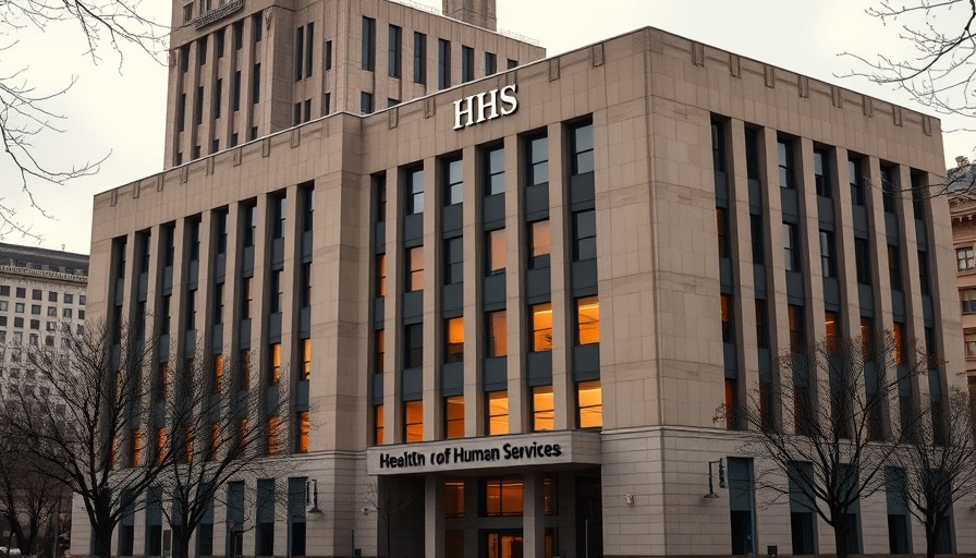 HHS building exterior showing sign for Health and Human Services.