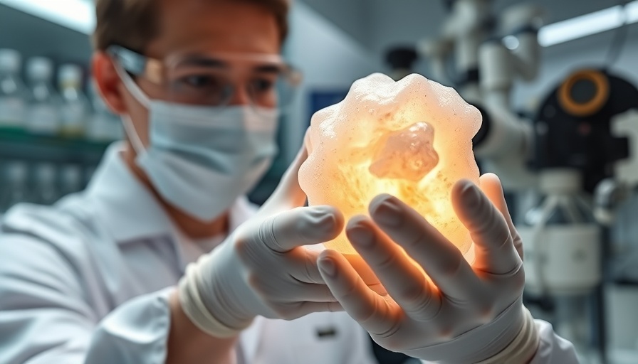 Lab technician examining silk sponge 3D cell culture system in sterile lab