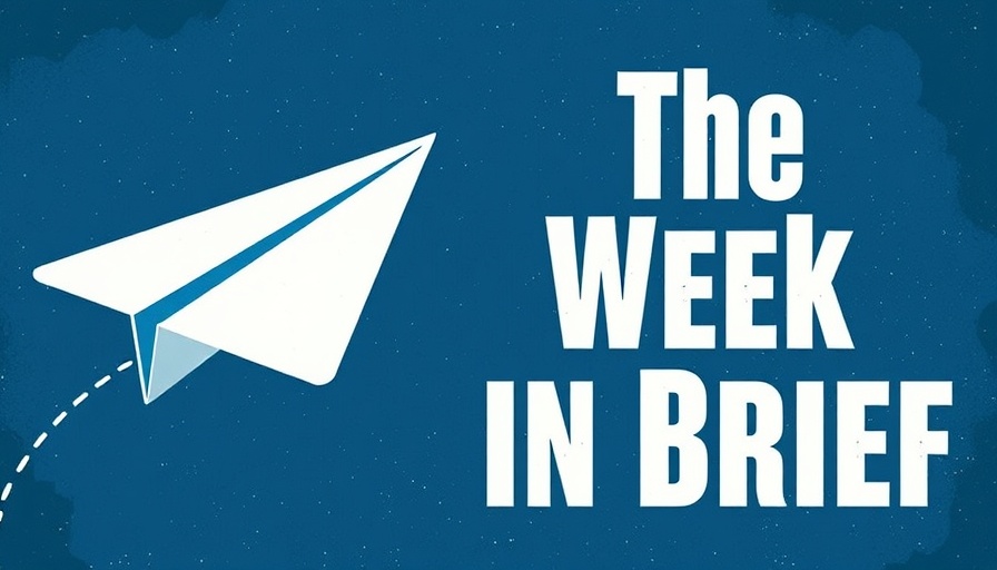 Retro graphic of a paper airplane titled 'The Week in Brief'.
