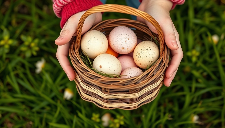 Child holding Easter basket with pastel eggs, healthy Easter basket ideas.