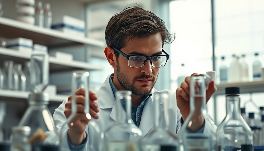 Scientist analyzing in lab, reflecting on microplastics effect on human health.
