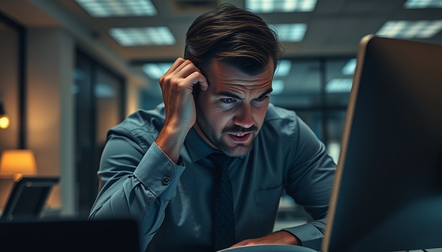 CISO role in crisis: stressed man working late.