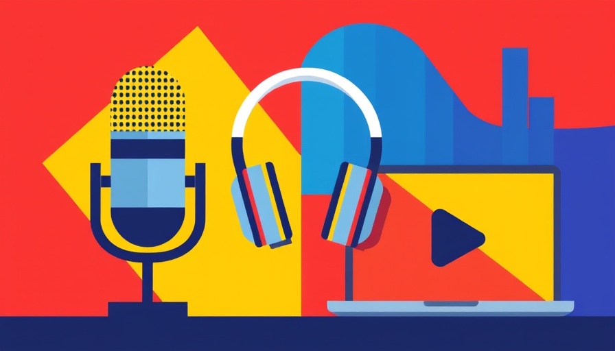 Illustration of media elements in health news context, vibrant colors.