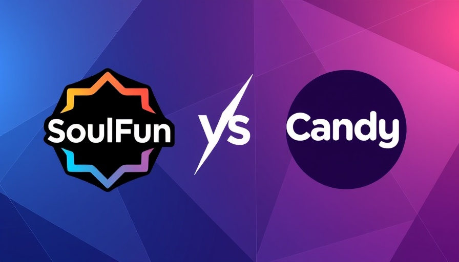 Soulfun vs Candy AI logo comparison with geometric background.
