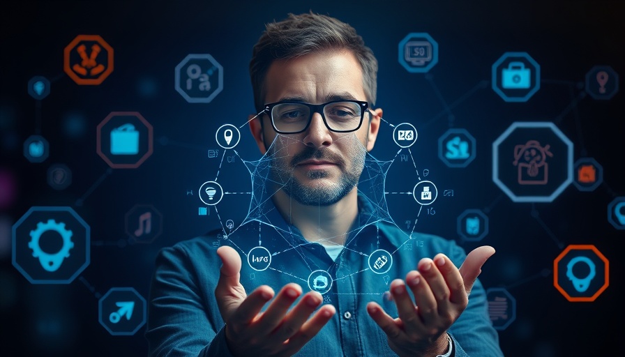 AI network hologram in hand symbolizing AGI transforming business decisions