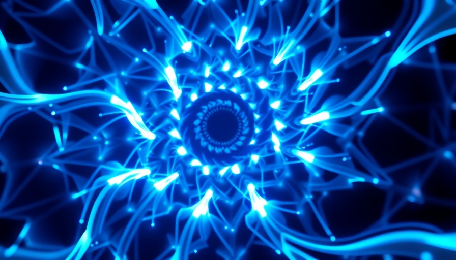 Abstract spiral pattern in blue tones symbolizing digital innovation.