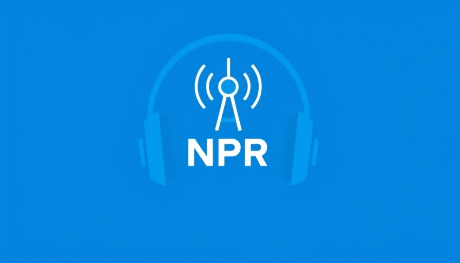 NPR logo with blue headphones and radio tower graphic