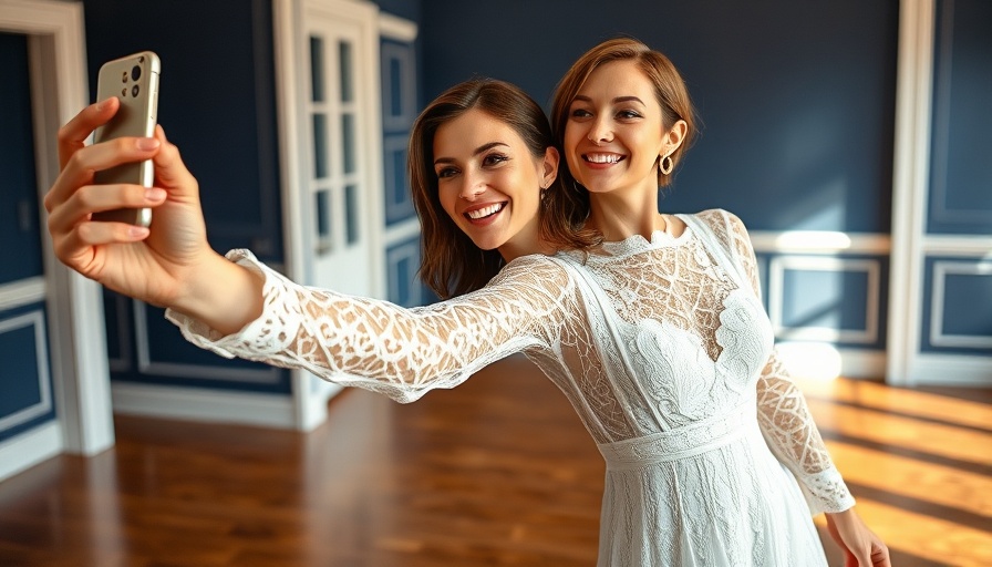 Elegantly dressed woman captures selfie in bright indoor setting for Spring Wellness Reset.