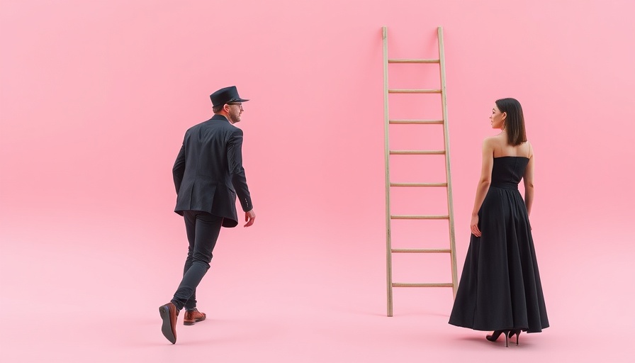 Surreal concept highlighting gender divide in tech industry.