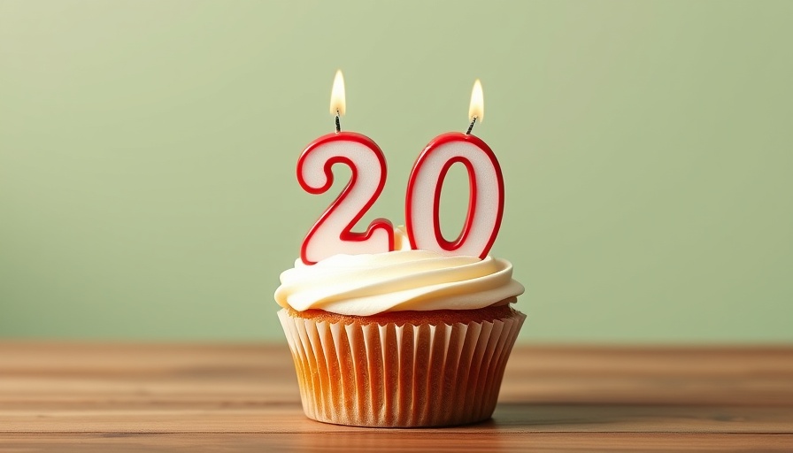 Kalyn's Kitchen turns 20 with celebratory cupcake.