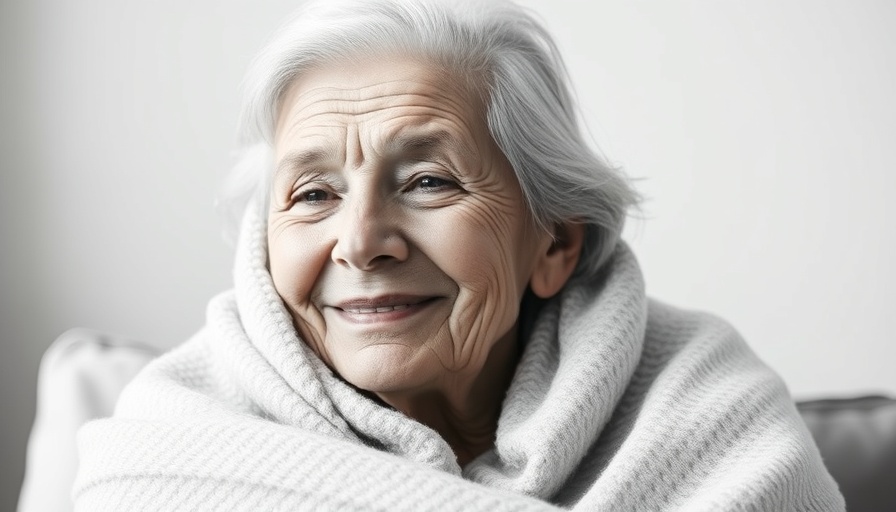 Smiling elderly woman in black-and-white, reasons for smiling on deathbed.