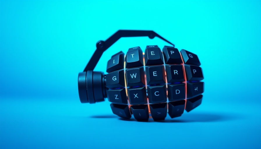 Keyboard grenade symbolizing risks of unchecked AI development