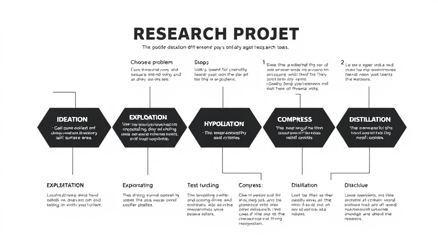 Navigating Your Research Process: key stages overview in bold steps.