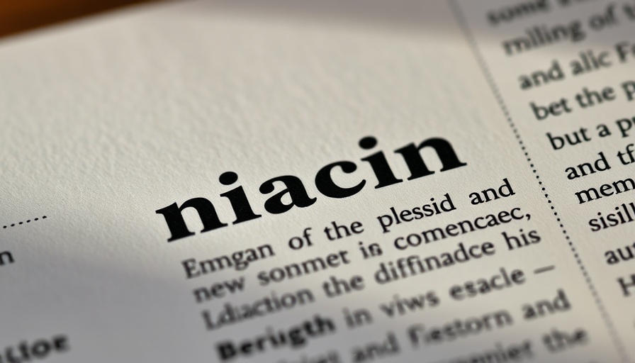 Dictionary entry highlighting niacin, related to Nicotinic Acid NAD+ Booster Benefits.