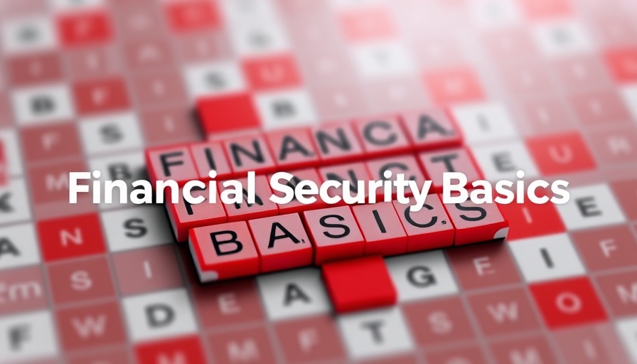 Financial Security Basics crossword design with vibrant red blocks.