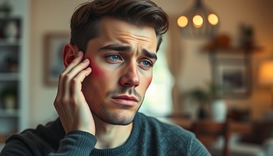 Young man showing discomfort, wisdom teeth removal symptoms.