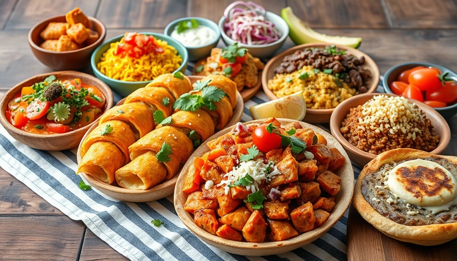 Colorful low-carb Mexican food favorites displayed on a wooden table.