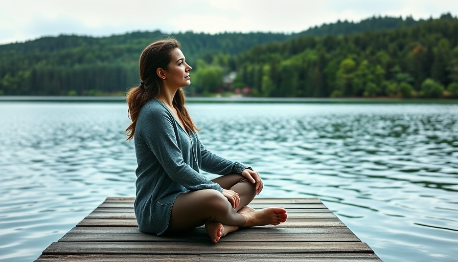 Woman meditating on dock, reflecting on rules of meditation by the lake.