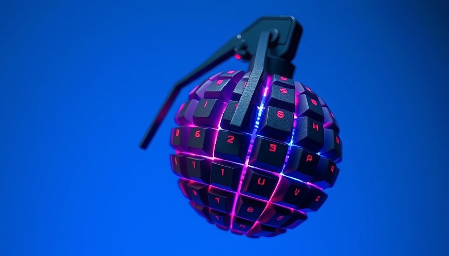 Futuristic keyboard grenade symbolizing secretive AI companies risk.