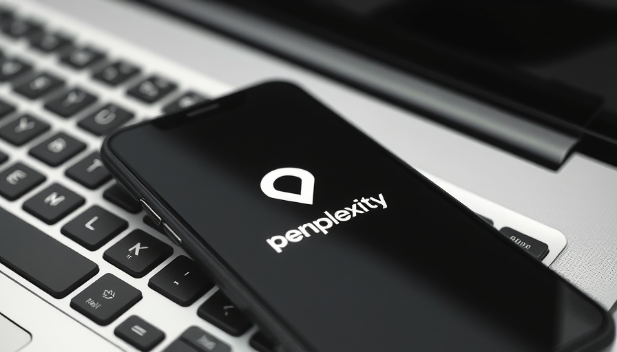 Sleek smartphone with Perplexity logo on a laptop for productivity