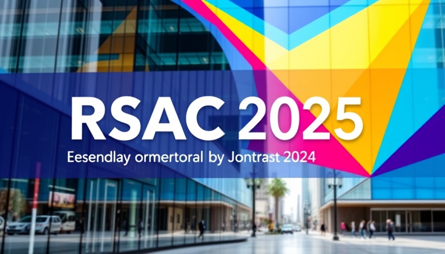 RSAC Conference 2025 colorful banner on a glass building.