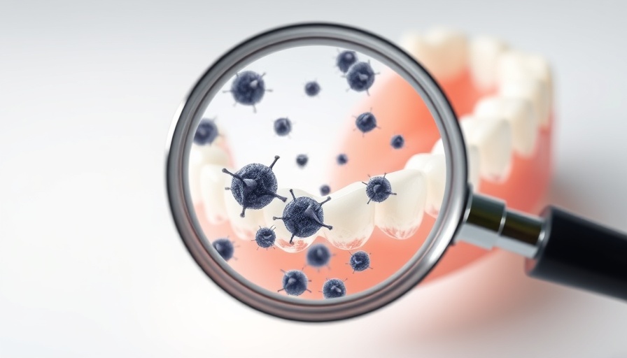 Magnified dental retainer bacteria under a lens, cleaning focus