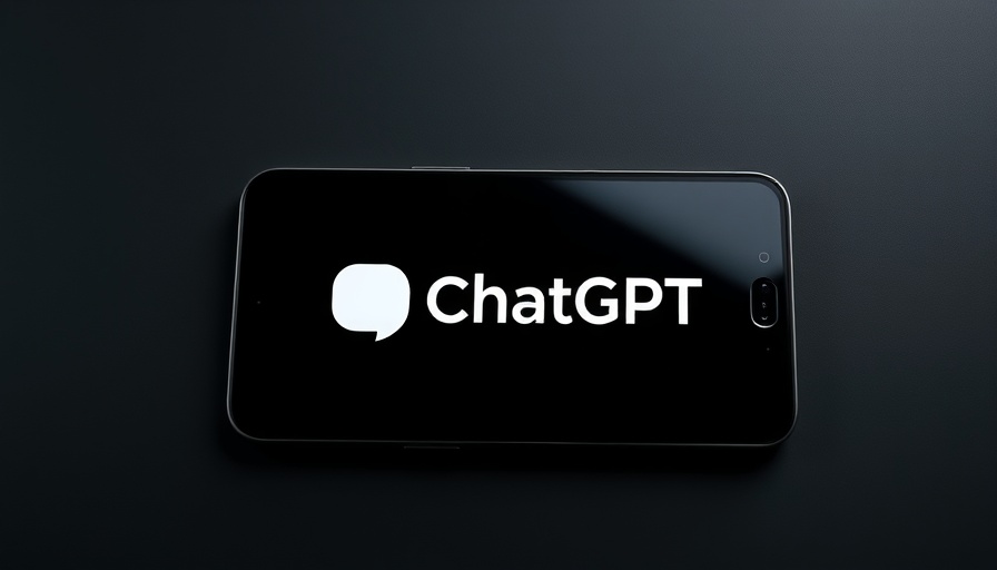 ChatGPT logo on a smartphone screen, dark background.