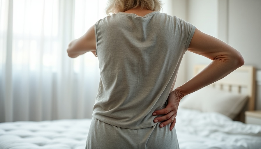 Elderly woman experiencing back pain, representing Longevity and Wellness Trends.