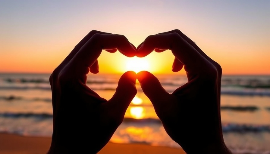 Silhouette of hands forming a heart at sunset, habits of optimists.