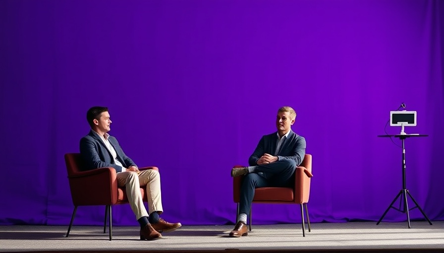 Conference talk on AI-generated software code with two speakers.