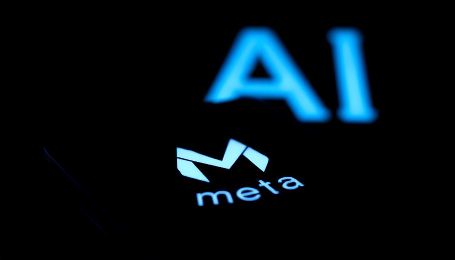 Meta AI app displayed on a smartphone with AI in background.