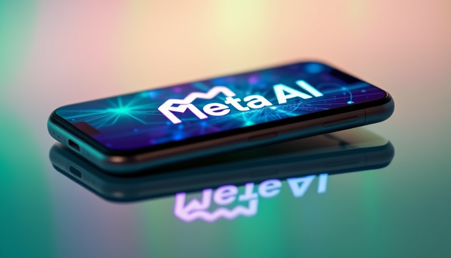 Meta AI chatbot showcased on a smartphone with digital network.