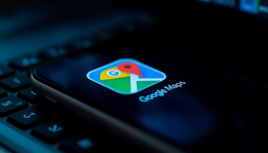 Smartphone showing Google Maps icon, highlighting local searches.