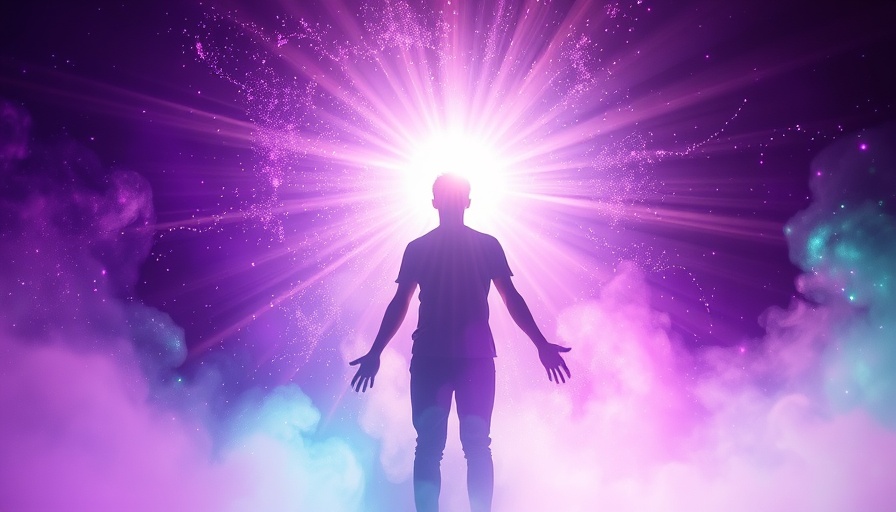 Greatest transformations emerge from hardship: vibrant silhouette emerging from light.