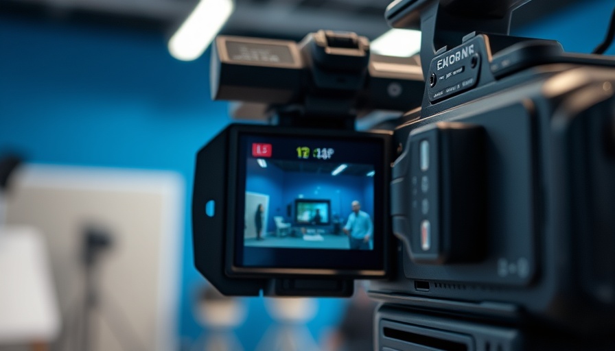 Professional video camera setup for corporate training video.