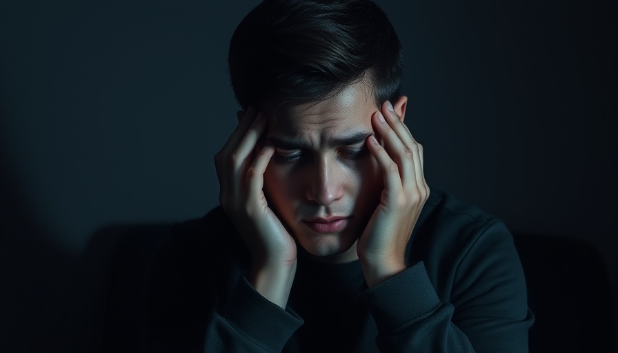 Young man in distress, reflecting decline in youth happiness.