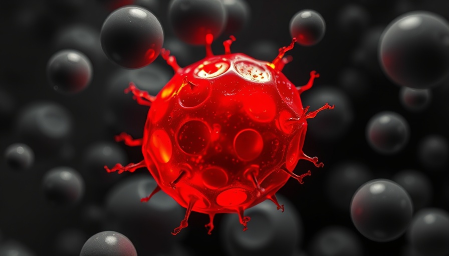 Glowing cell sphere at Aging Code Summit 2025, vibrant amidst gray bubbles.
