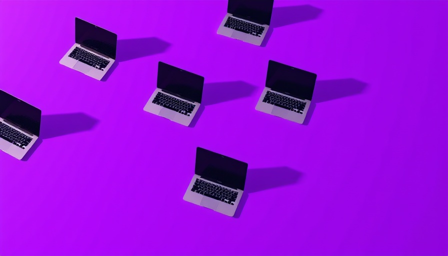 Repetitive laptop pattern in purple, concept of local AI models on Linux