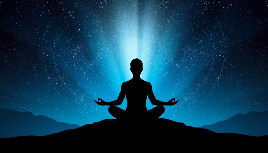 Meditative silhouette under cosmic sky, the power of silence.