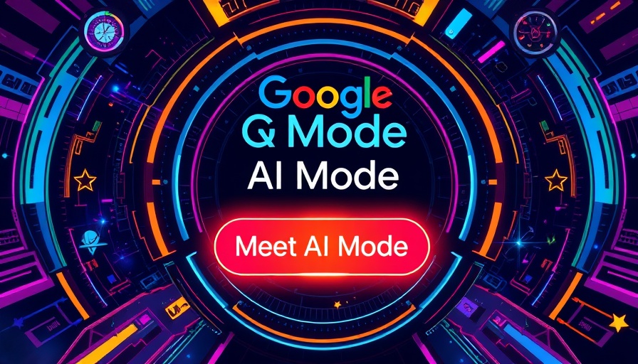 Google's AI Mode interface with colorful, futuristic design.