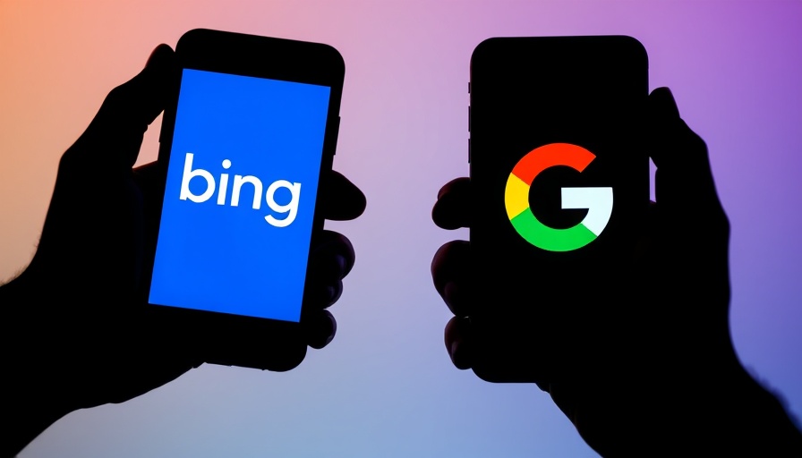Google users switch to Bing as seen on smartphone displays.
