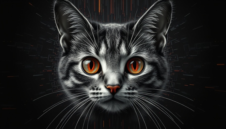 AI-Generated Cartoon Gore YouTube surreal cat face in glitchy style.