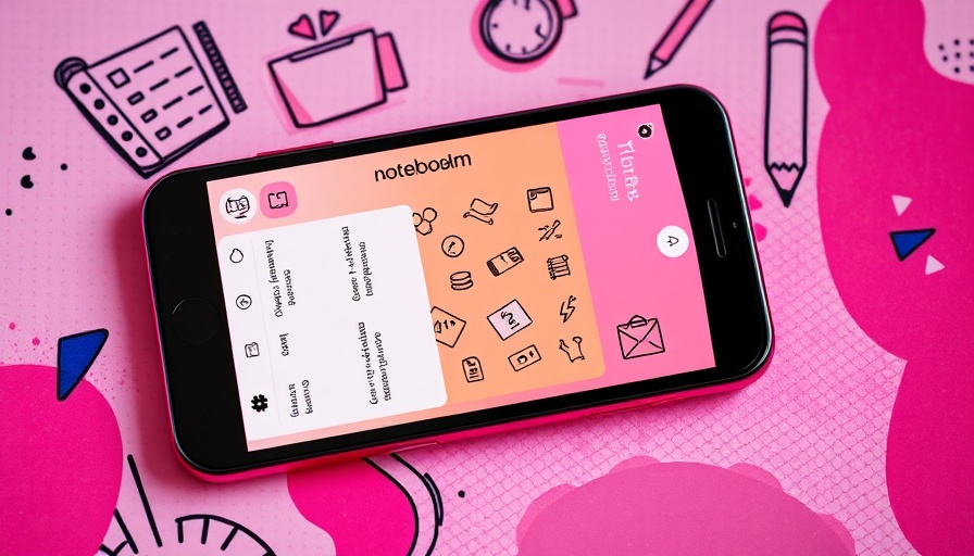 NotebookLM app interface on vibrant smartphone screen.