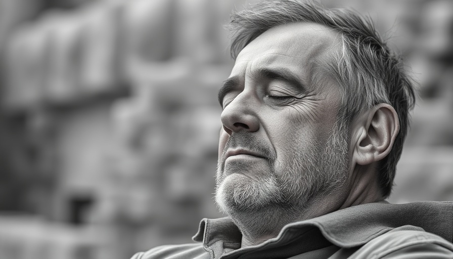 Peaceful middle-aged man resting, near-death experiences.