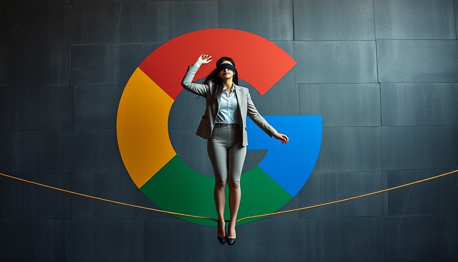 Woman on tightrope in front of Google logo, symbolizing Google Updated Raters Guidelines.