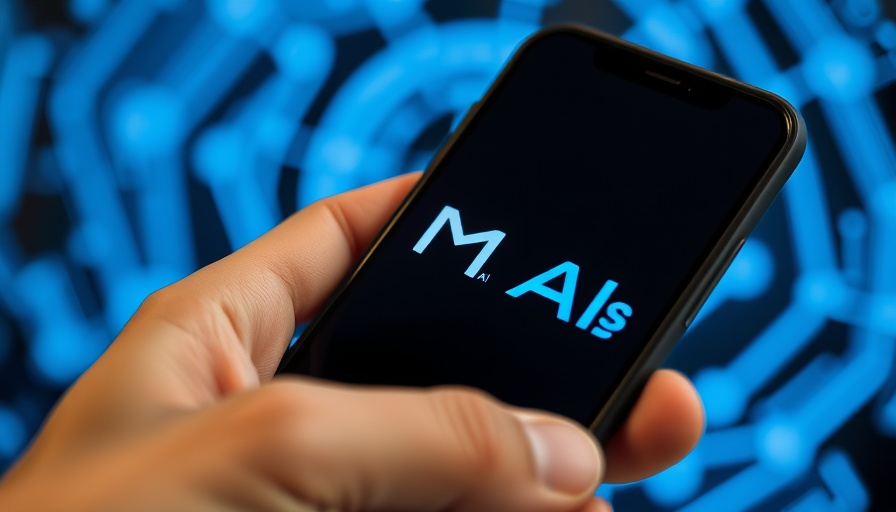 Smartphone showing Manus AI app with hologram background.