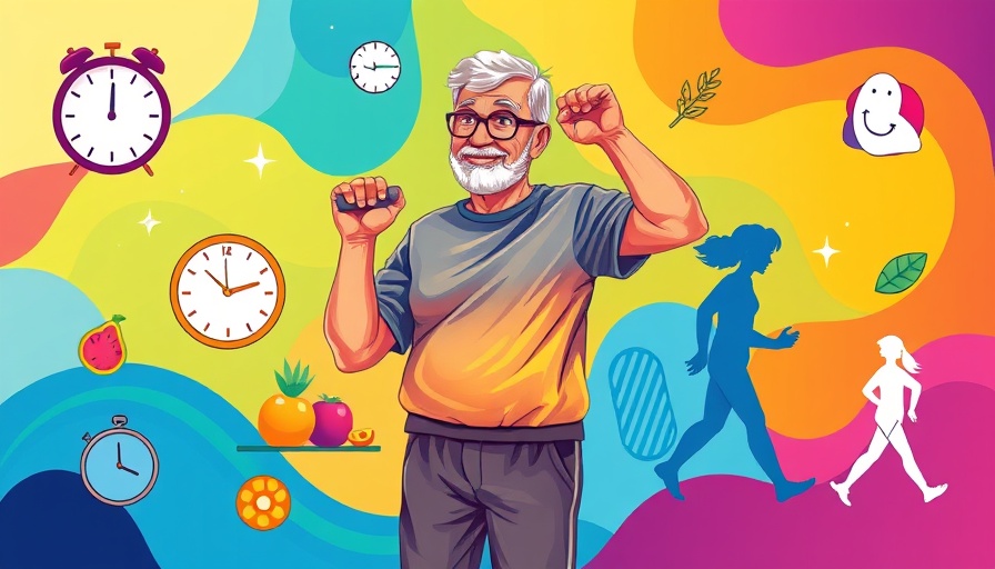 Colorful abstract illustration depicting tips for aging well.